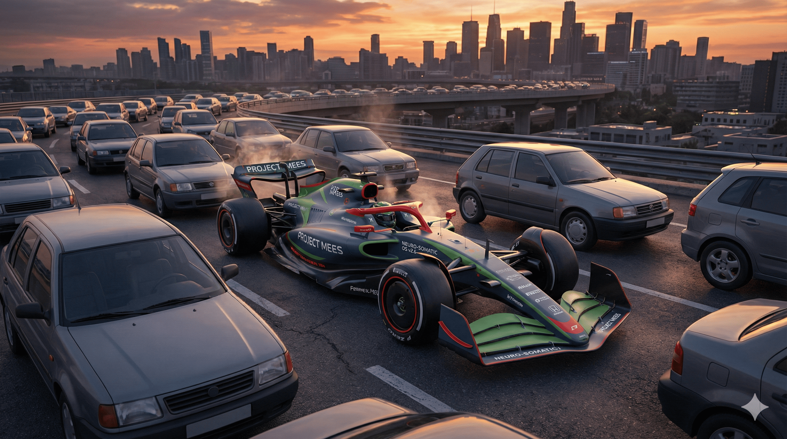 Formula 1 Car in Traffic